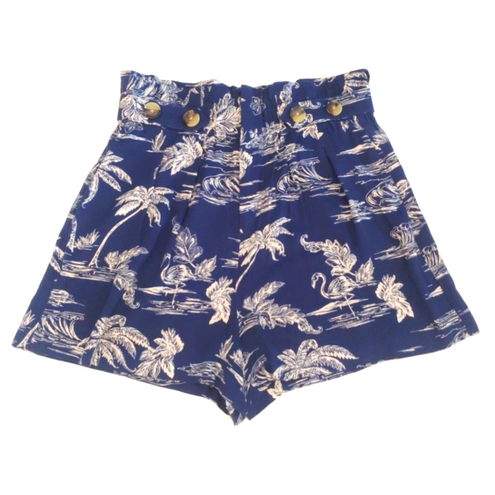 A.N.A. High Waisted Navy and White Print Flowy Shorts Women's Size 4